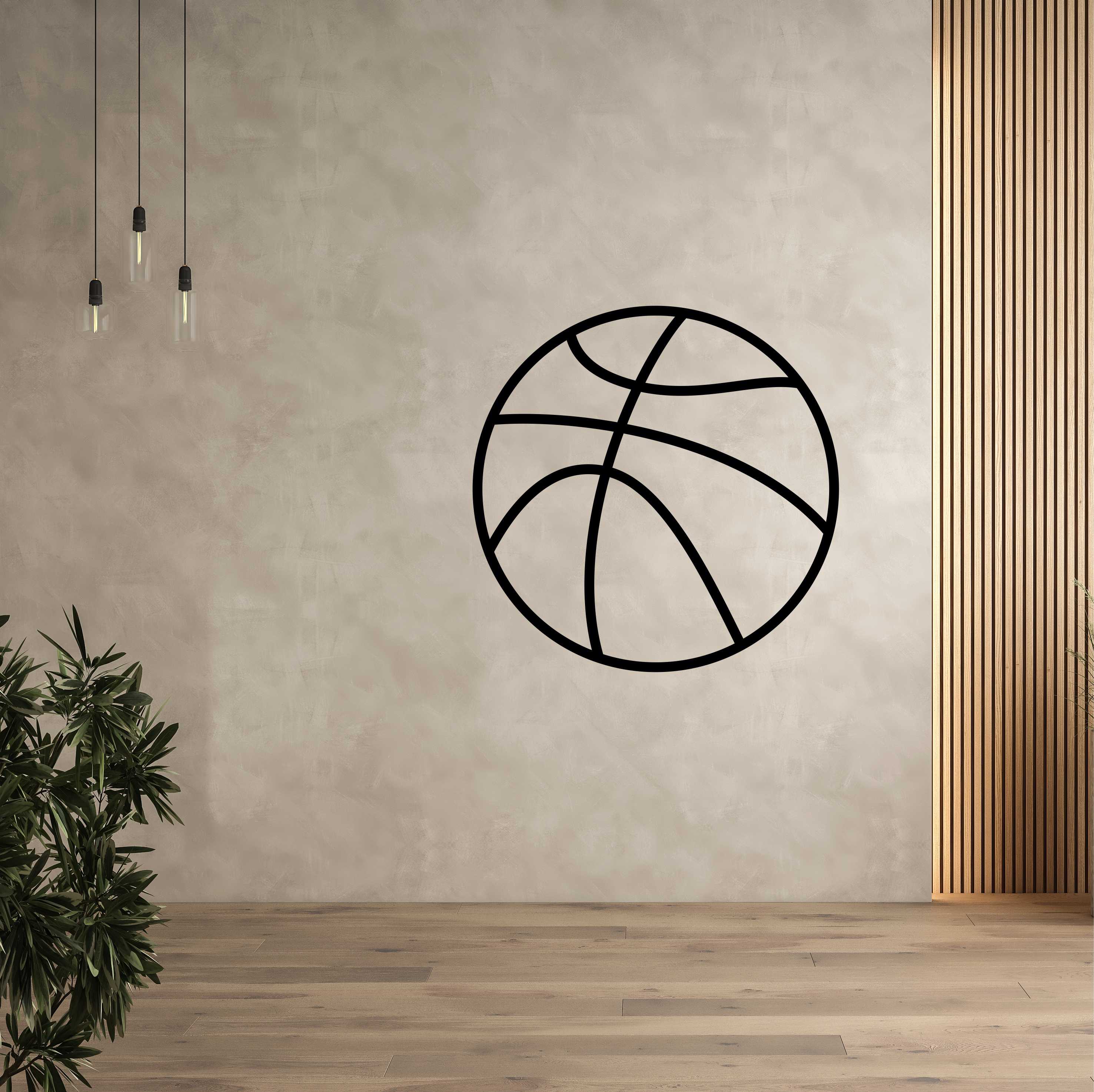 Holzbild an der Wand - Basketballball