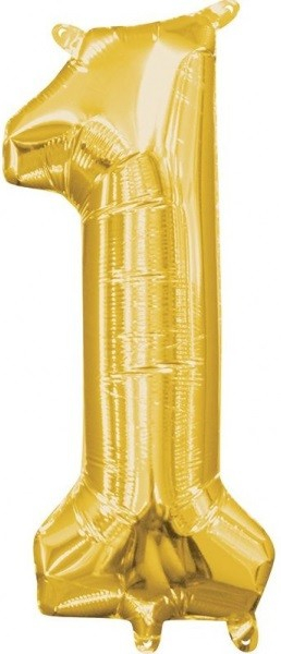 Goldfolie Ballon Nummer 1 - 106 cm