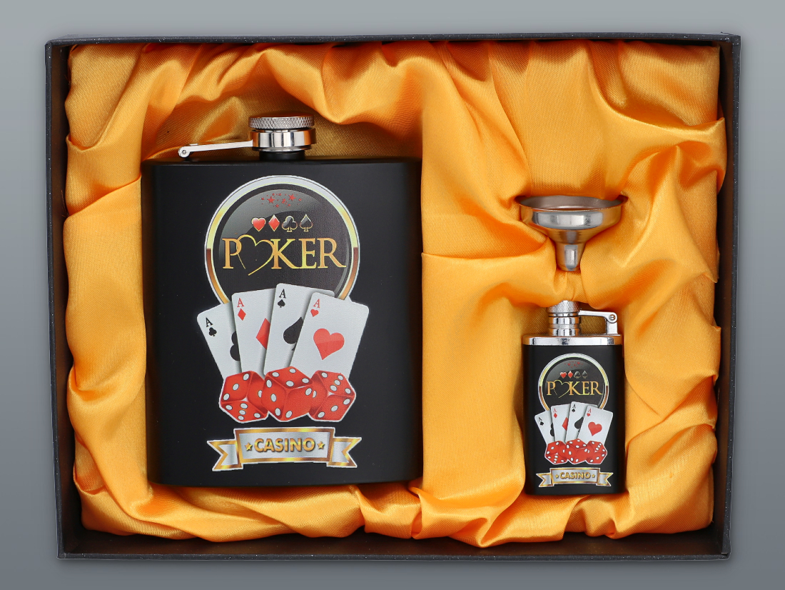 Set POKER Klöppel 210 ml mit Feuerzeug