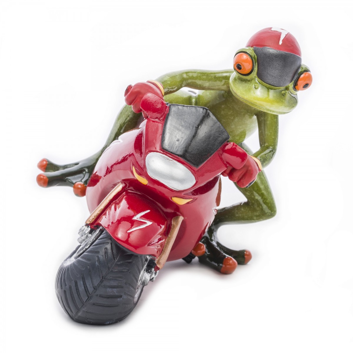 Keramikfrosch - Biker