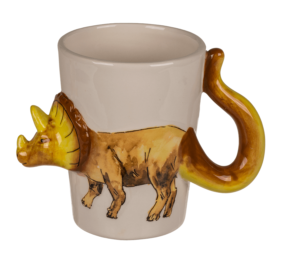 Keramikbecher mit Dinosaurier - Triceratops