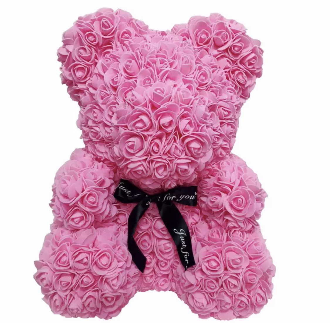 Teddybär aus Rosen - rosa 40 cm