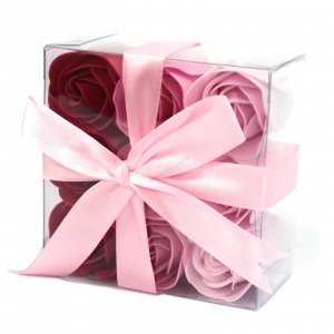 Set mit 9 Seifenblüten - Rosa Rosen