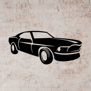 Wandbild aus Holz - Ford Mustang