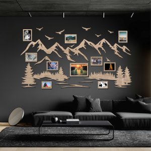 Fotorahmen aus Holz für die Wand - Berge