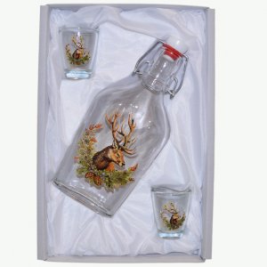 Alkoholflasche mit Wunderkerzen - Hirsch