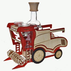 Holzset Flasche mit Stempel - Harvester