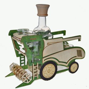 Holzset Flasche mit Stempel - Harvester