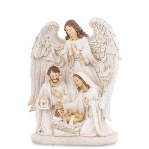 Heilige Familie mit Engel 25 cm