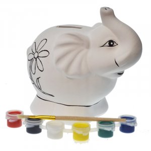 Keramik-Schatzkästchen zum Malen von Elefanten