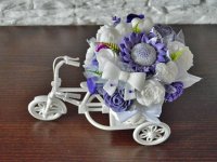 Seife Bicycle Bouquet - lila und weiß