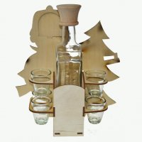 Holzset Flasche mit Stempel - Hunter