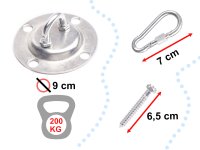 Deckenhalterung für Hängematte, Haken, Kette bis zu 200 kg