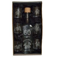 Flasche mit Wunderkerzen zum 60. Geburtstag