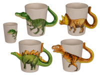 Keramikbecher mit Dinosaurier - Triceratops