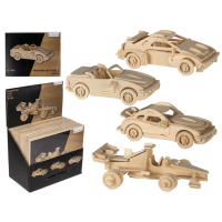 Natürliches 3D-Puzzle aus Holz - Autos