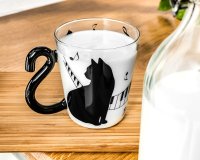 Glasbecher Katze mit Schwanz