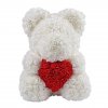 Teddybär aus Rosen - weiß 40 cm